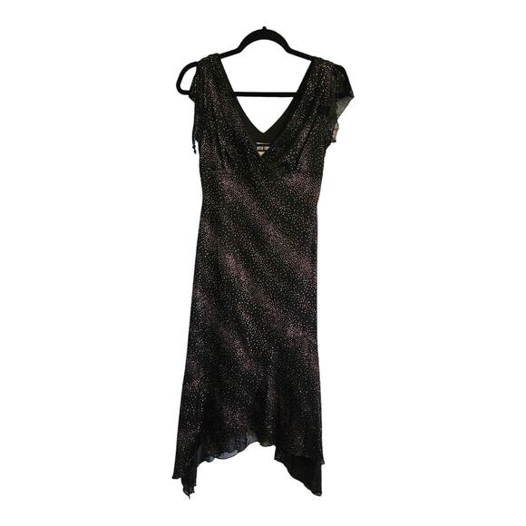 Byer Too! Y2K Dress SZ M Black Purple Glitter FAIRYGOTH WHIMSYGOTH Asymmetrical - Picture 1 of 7